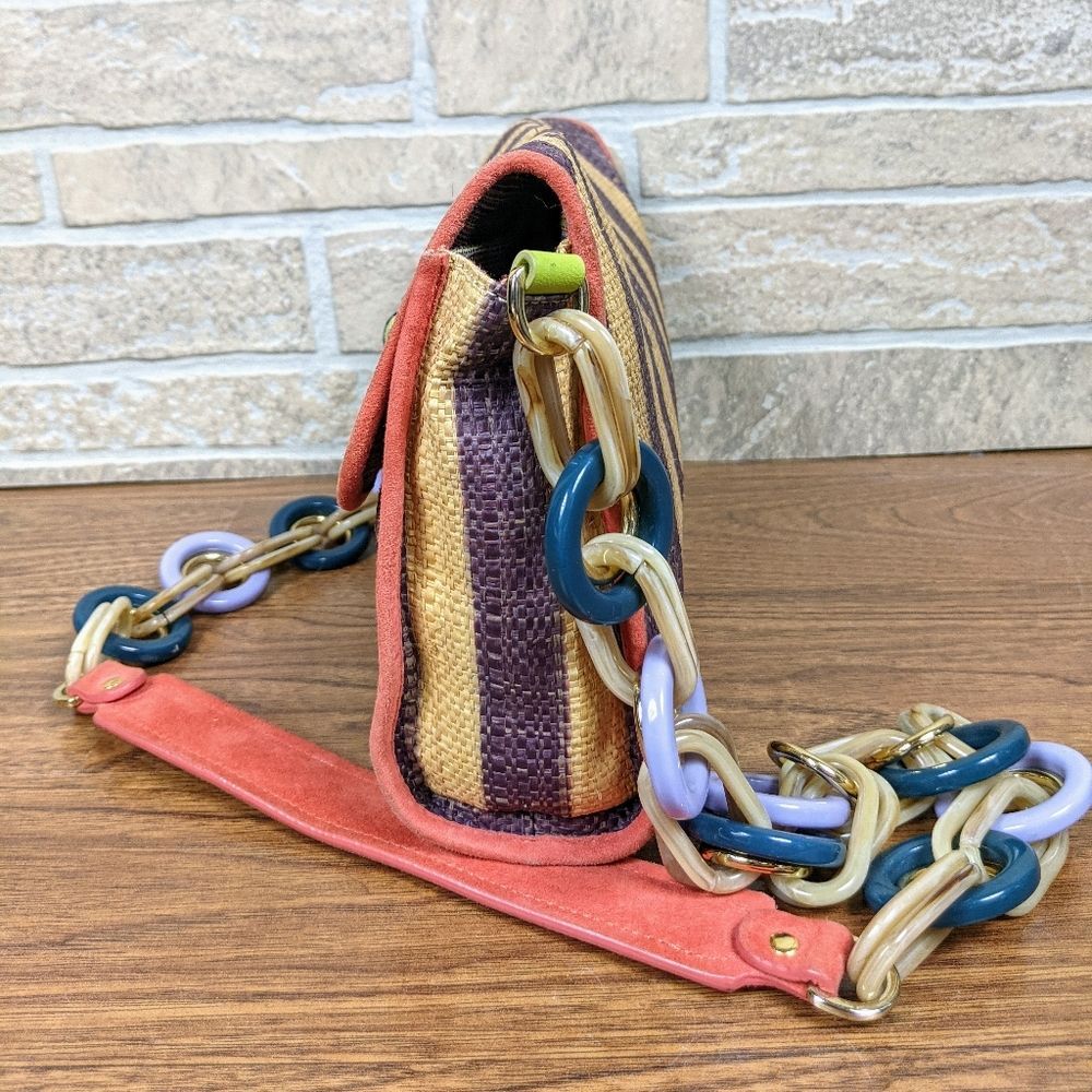 M MISSONI Raffia Crossbody Plastic Ring Strap - Picture 5 of 14